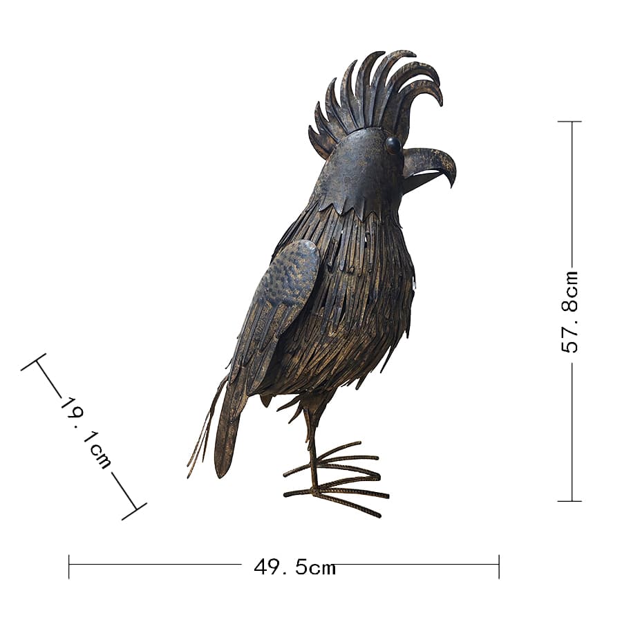 Rustic Cockatoo Garden Statue 66cm - Image 5