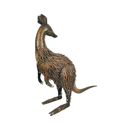 Large Rust Kangaroo Looking Back 58cm