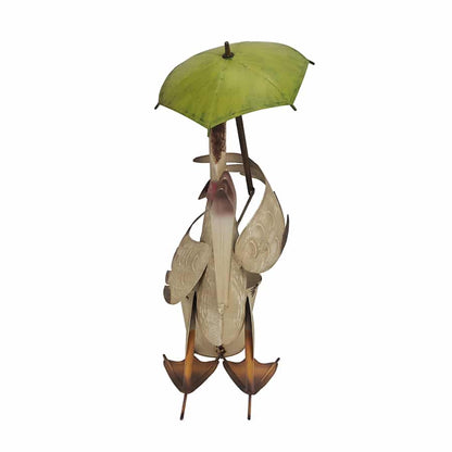 Standing Duck w Umbrella + Pot Planter 46cm - Image 4