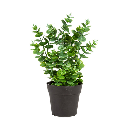 Small artificial eucalyptus plant in pot, 27cm