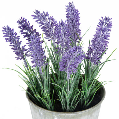 Artificial Lavender in Distressed Tin Pot 23cm - Image 2