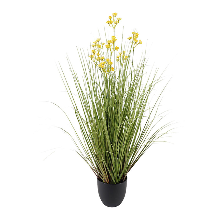Potted Artificial Grassy Spring Wildflower 85cm
