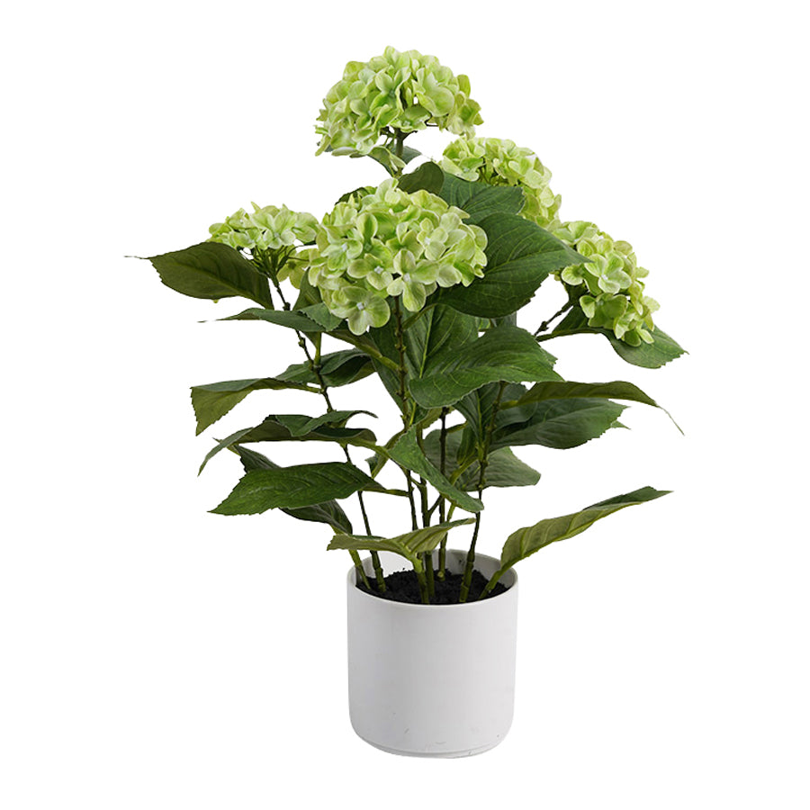 Potted Artificial Green Hydrangea 50cm - Image 3