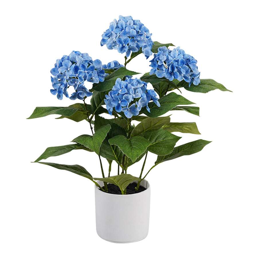 Potted Artificial Blue Hydrangea 50cm - Image 2