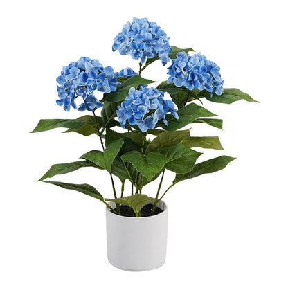 Potted Artificial Blue Hydrangea 50cm - Image 2