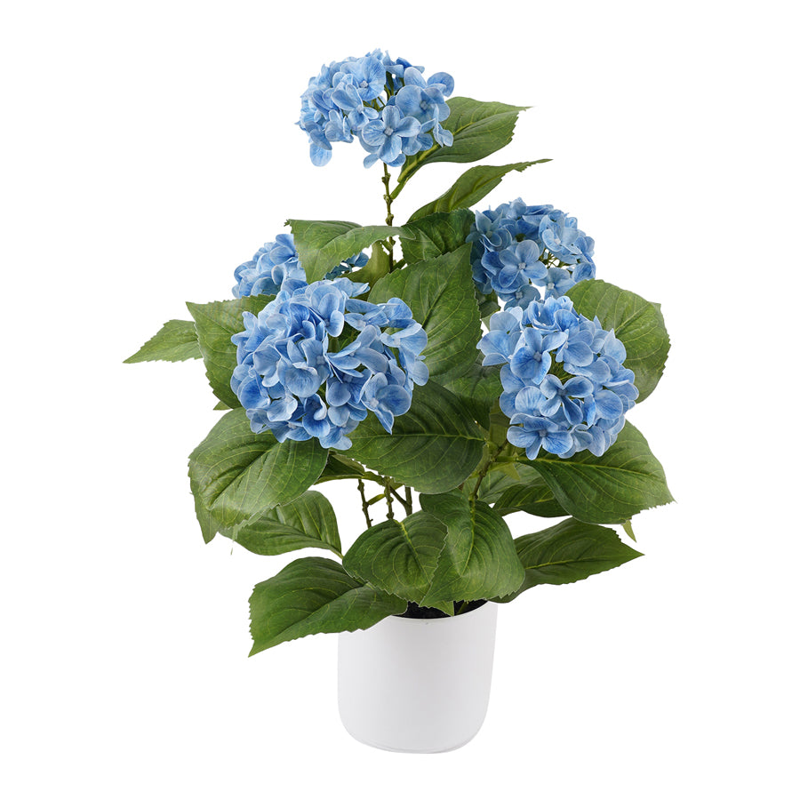 Potted Artificial Blue Hydrangea 50cm - Image 4