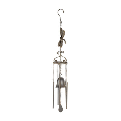 Hanging Cast-Iron Dragonfly Chimes w Bell 73cm