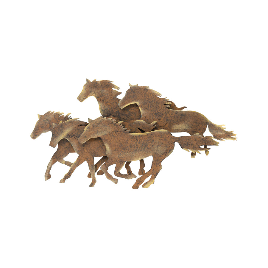 Laser Cut 3D Cantering Horses Wall Art 56cm