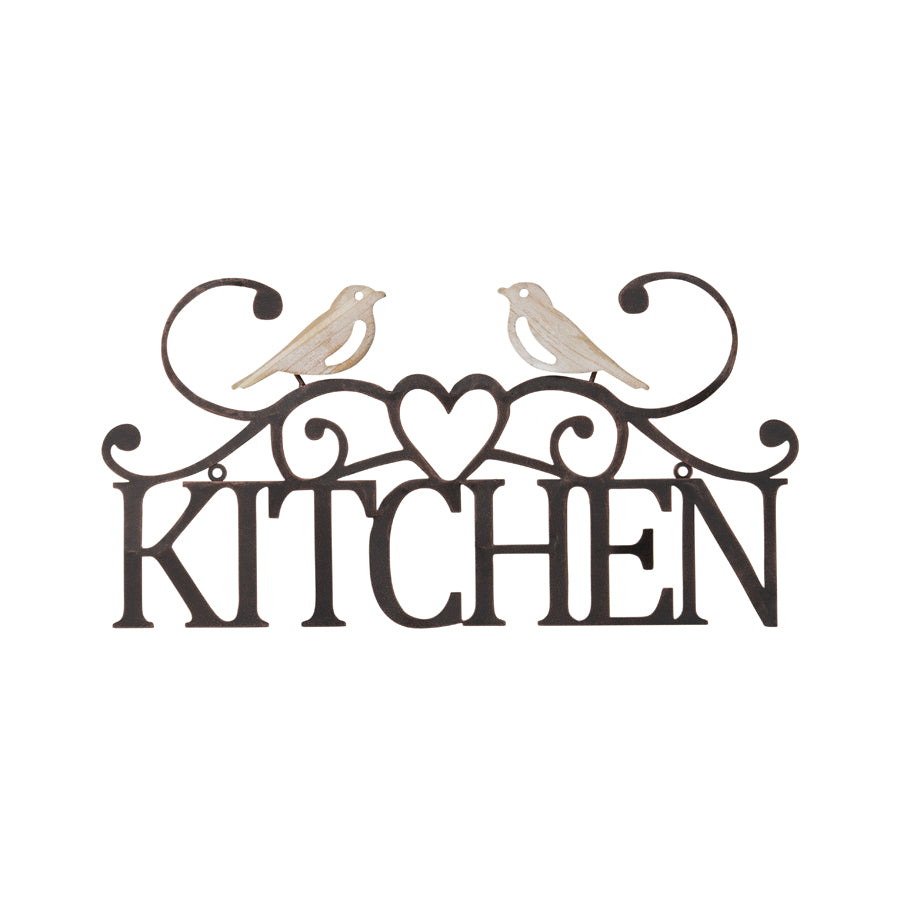 Laser Cut Kitchen w Lovebirds Wall Art 47cm