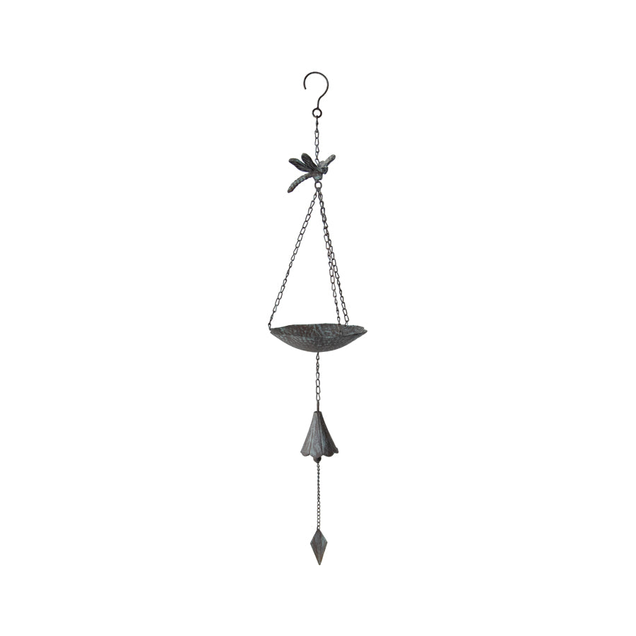 Hanging Birdfeeder w Dragonfly & Petal Bell 86cm