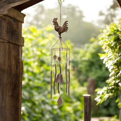 Hanging Chicken Windchime + Cast Iron Bell 78cm - Image 2