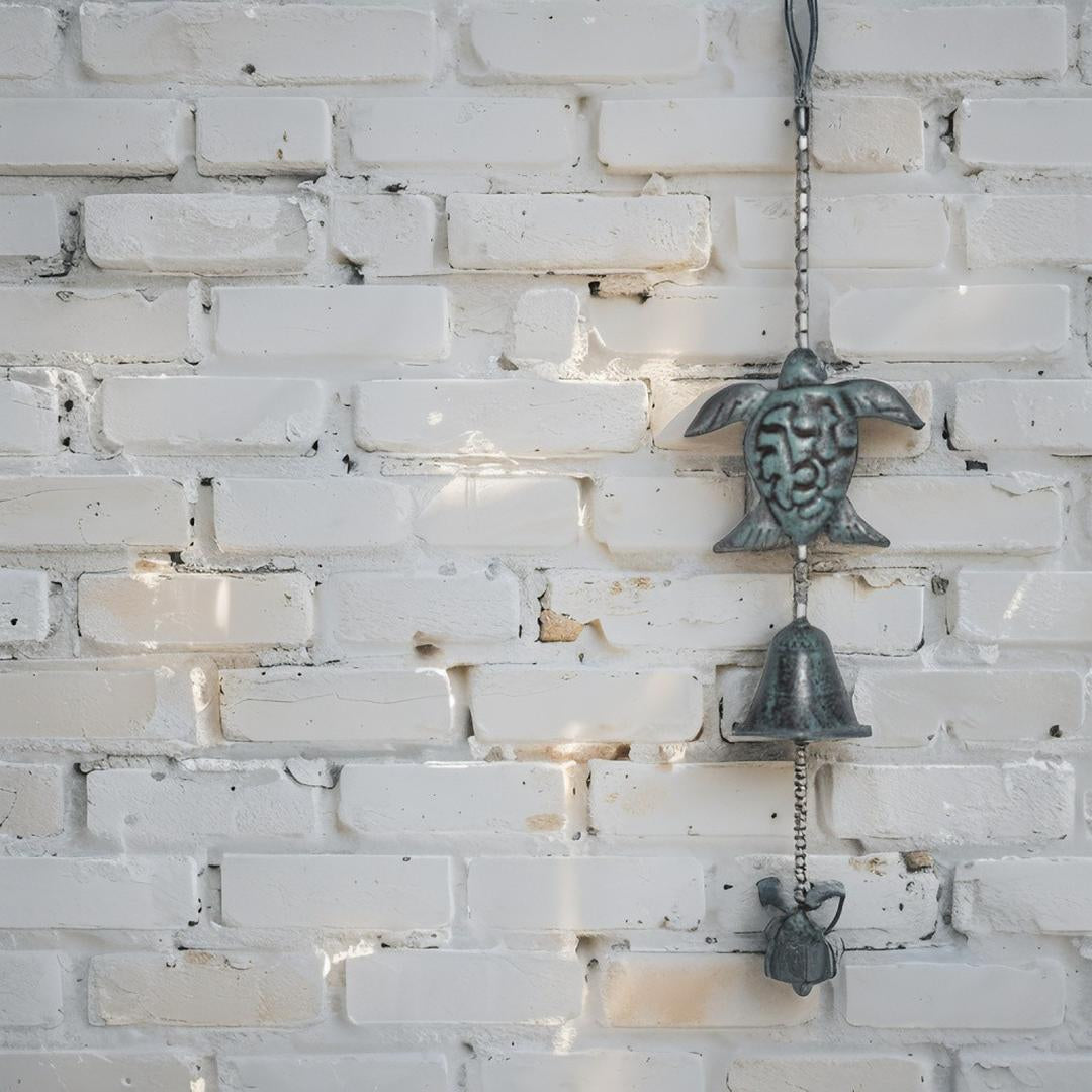 Hanging Turtles w Cast Iron Bell 62cm - Image 2