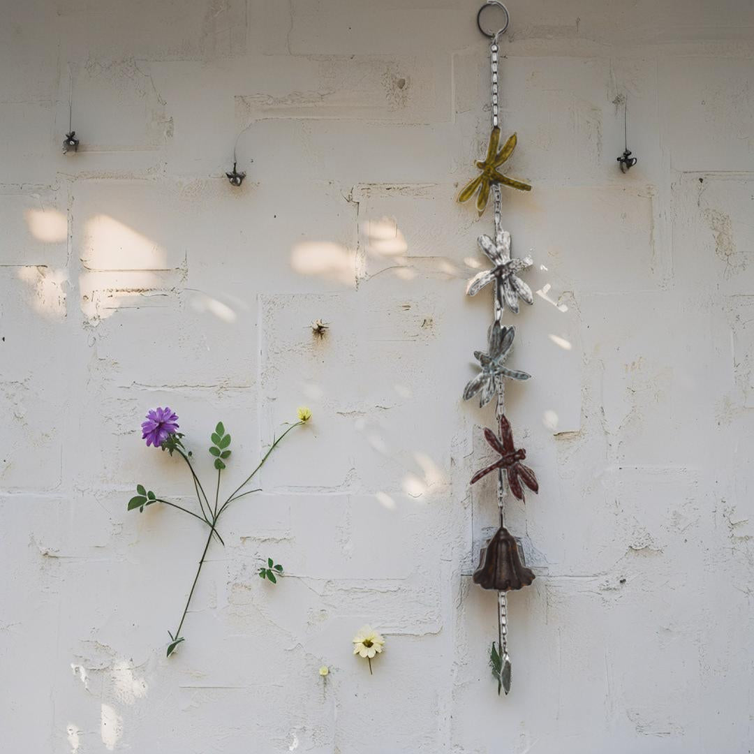 Hanging 4 Dragonflies w Cast Iron Bell 84cm - Image 2