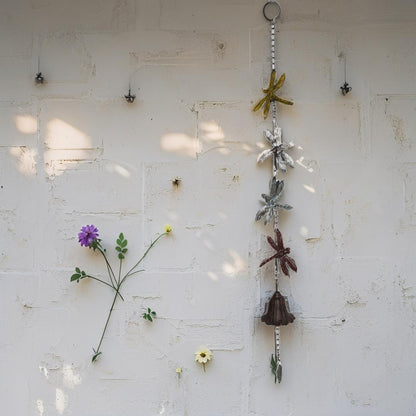 Hanging 4 Dragonflies w Cast Iron Bell 84cm - Image 2