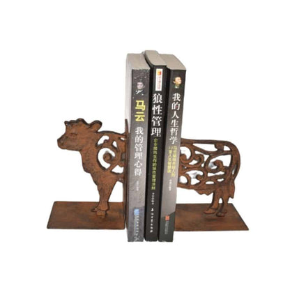 Cast Iron Fleur Cow Bookends Set 15cm - Image 4