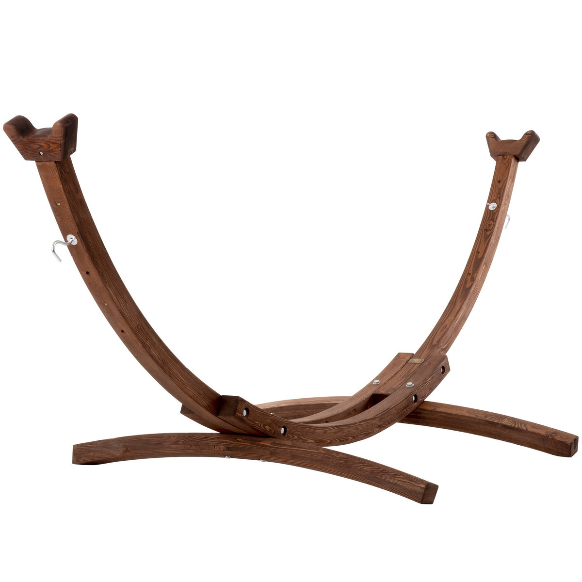 Vivere Solid Pine Arc Hammock Stand (10ft/305 cm) - Brown