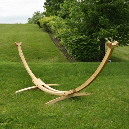 Vivere Solid Pine Arc Hammock Stand (10ft/305 cm) - Natural