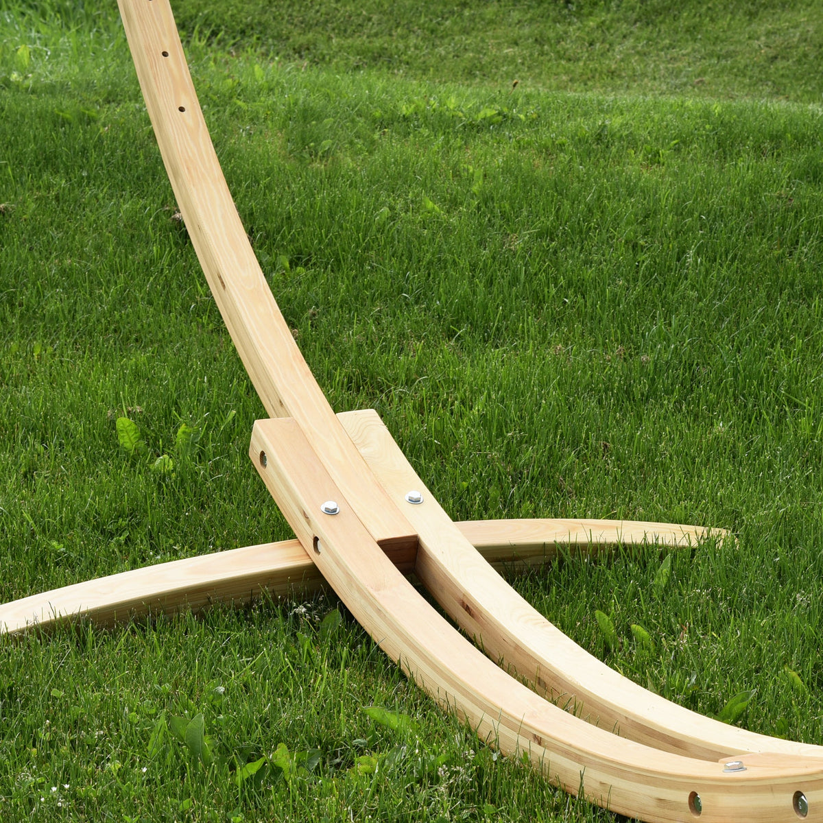 Vivere Solid Pine Arc Hammock Stand (10ft/305 cm) - Natural