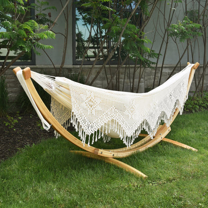 Vivere Solid Pine Arc Hammock Stand (10ft/305 cm) - Natural
