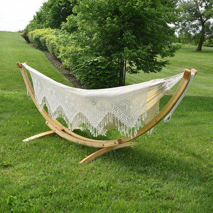 Vivere Solid Pine Arc Hammock Stand (10ft/305 cm) - Natural