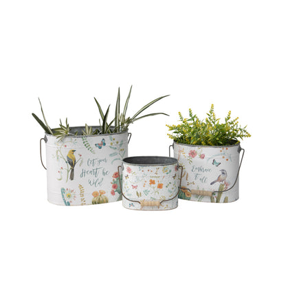 Set 3 Planter Storage Buckets 30cm