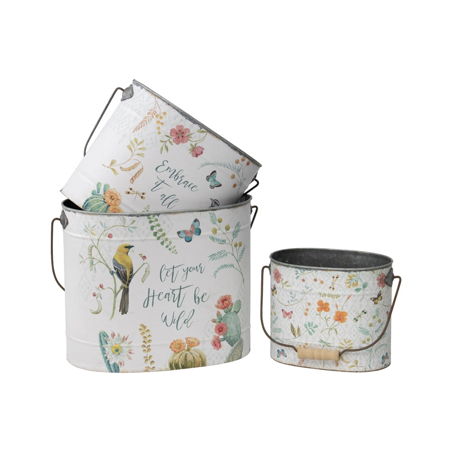 Set 3 Planter Storage Buckets 30cm - Image 4