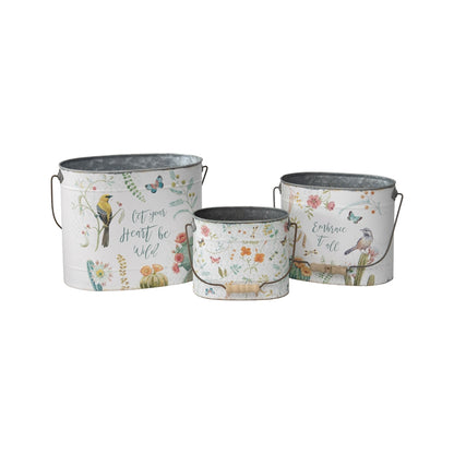 Set 3 Planter Storage Buckets 30cm - Image 2