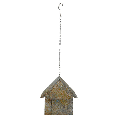 Aged Hanging Birdhouse w/Heart 20x21cm - Image 2