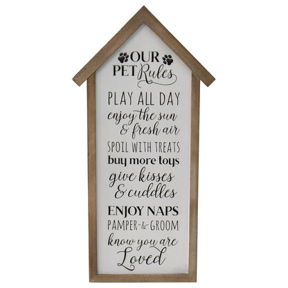 Our Pet Rules Wall Sign 33x66cm - Image 2