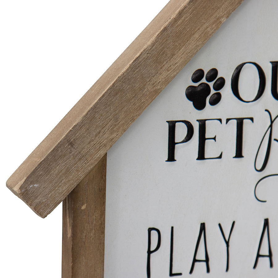 Our Pet Rules Wall Sign 33x66cm - Image 4