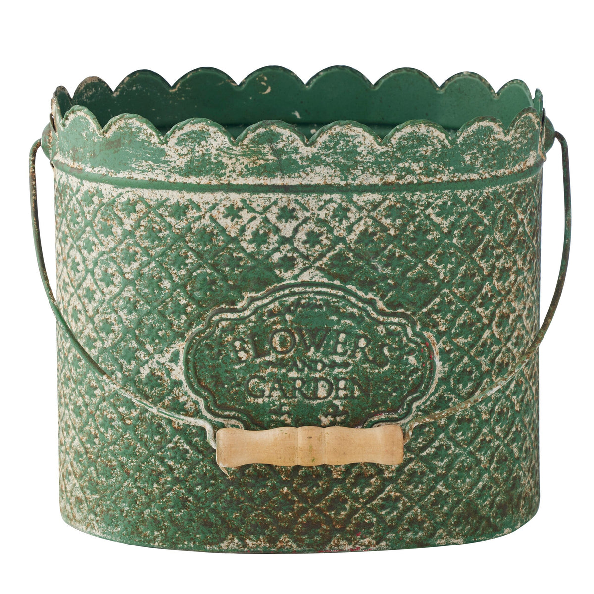Set 3 Flower Garden Rust Buckets 36cm
