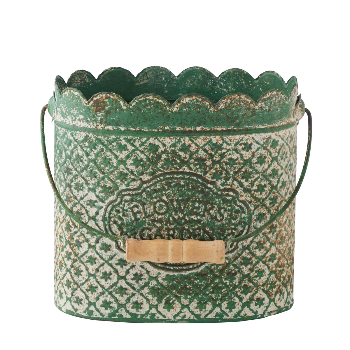 Set 3 Flower Garden Rust Buckets 36cm
