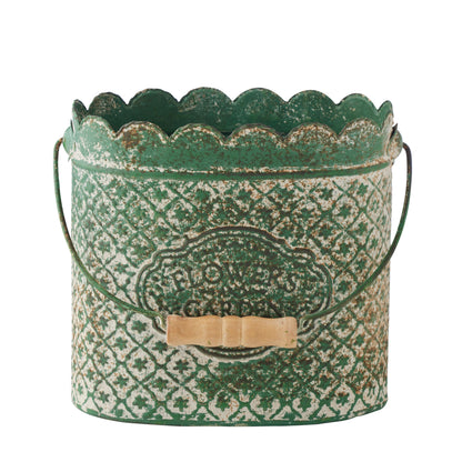 Set 3 Flower Garden Rust Buckets 36cm