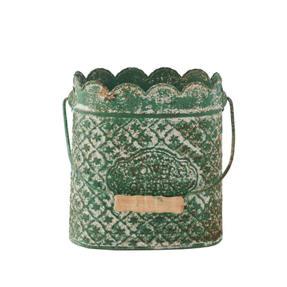 Set 3 Flower Garden Rust Buckets 36cm