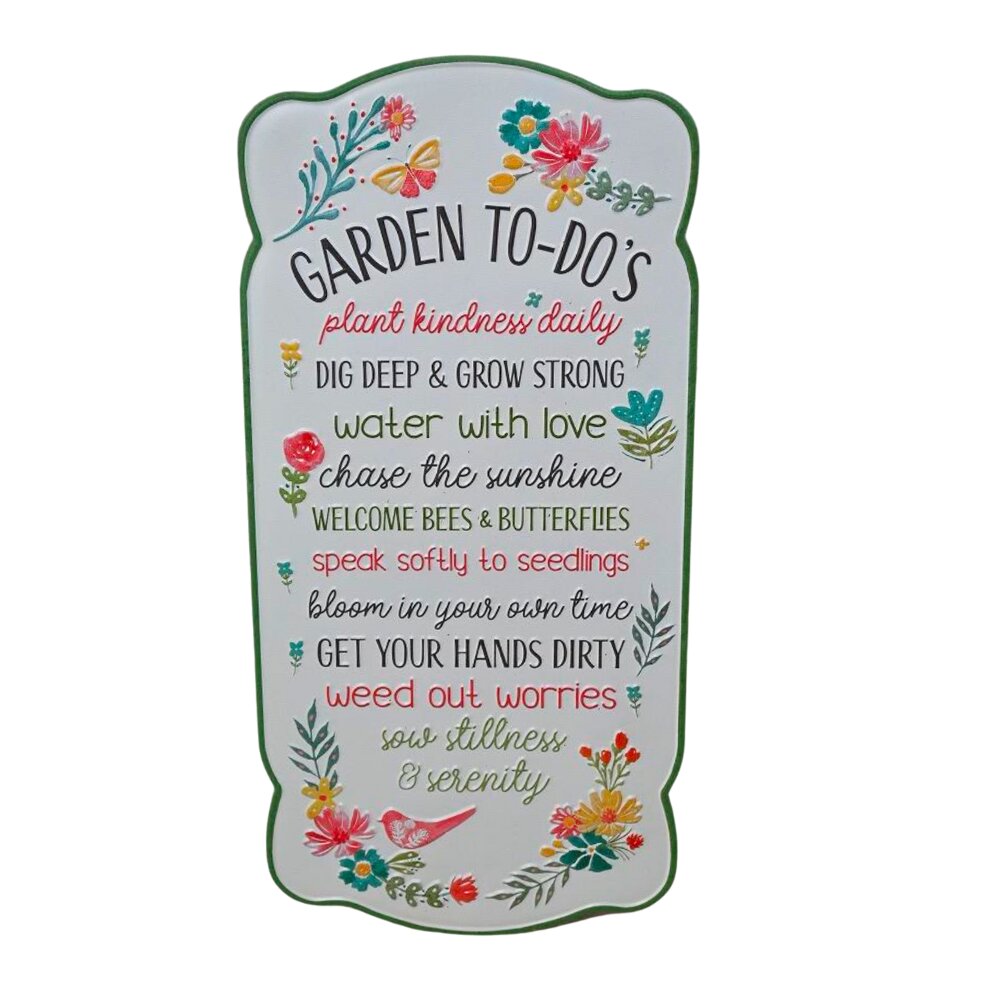 Garden To Dos Wall Tin Sign 55cm