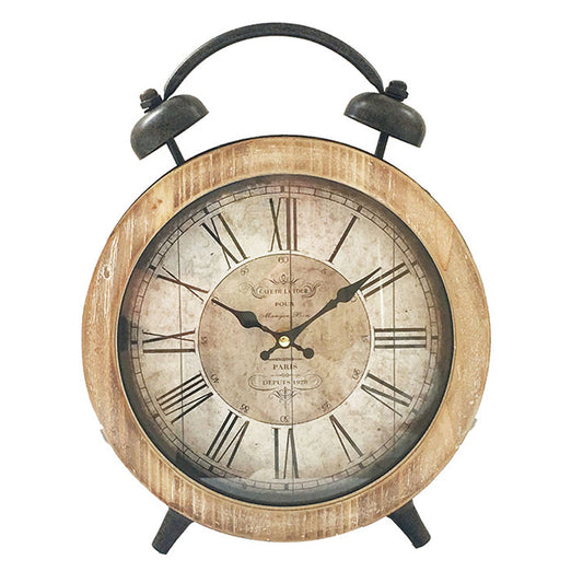 Large Cafe de la Tour Tabletop Clock w Faux Alarm 32cm