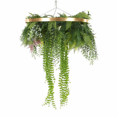 Premium Hanging Artificial Plant Arrangement with Gold Frame 40cm (Limited Edition) - Image 3