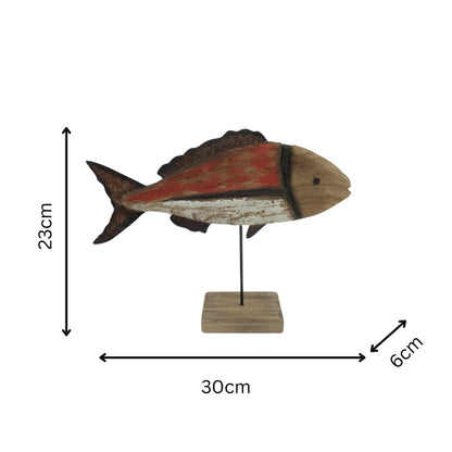 Handcrafted Fish On Base 30cm - Image 5