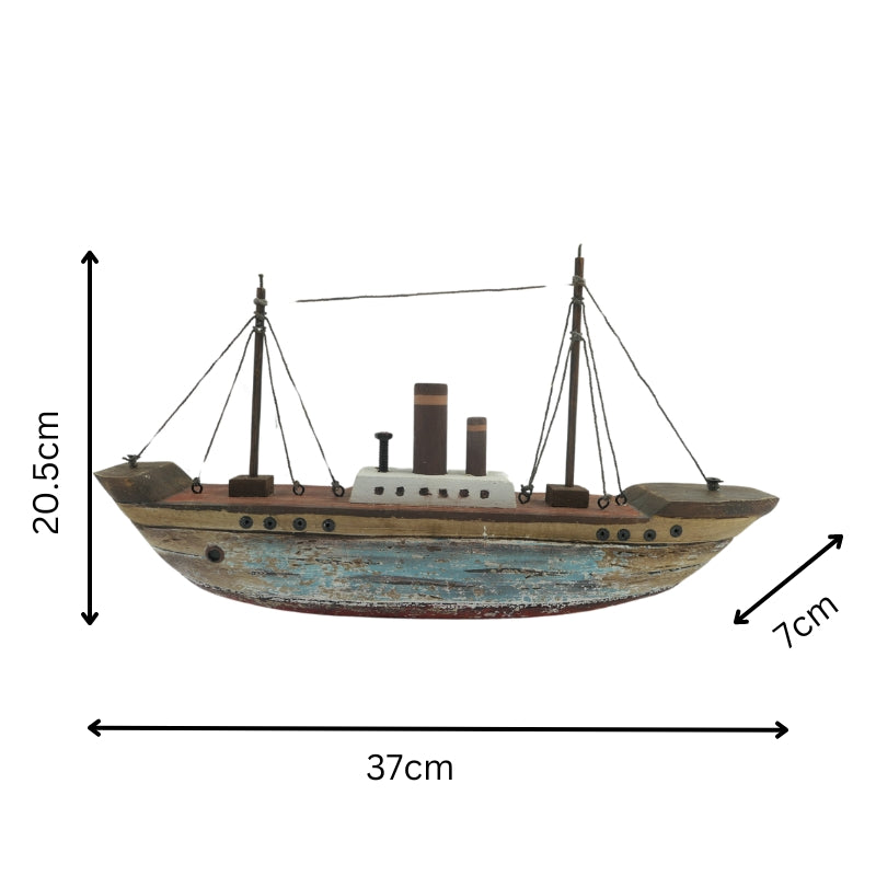 Handcrafted Ship Ornament 37cm - Image 5