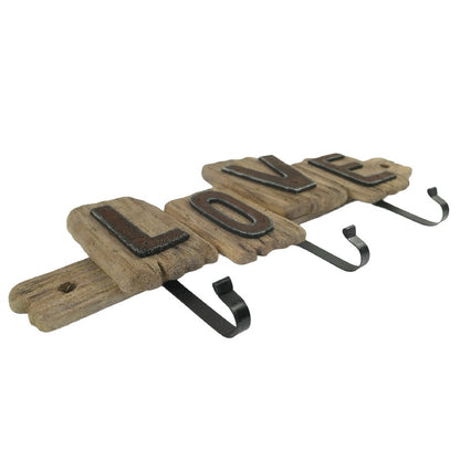 Handcrafted 'Love' 3-Hook Wall Hanging 56cm - Image 3