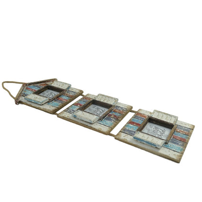 Handcrafted 3-Photo Frame Hanging Beach Houses 78cm - Image 3