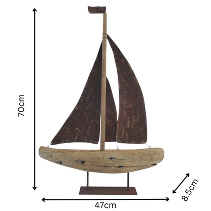 Handcrafted Sailboat Ornament 70cm - Image 5