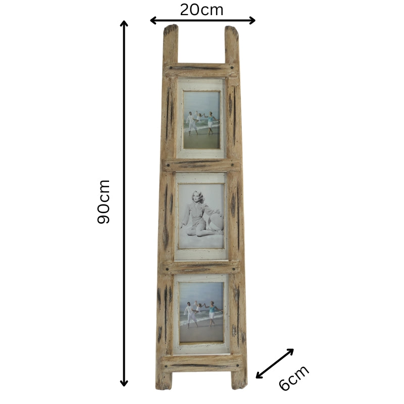 Handcrafted 'Ladder' Floor / Wall 4x6in/5x7in Photoframe 90cm - Image 5
