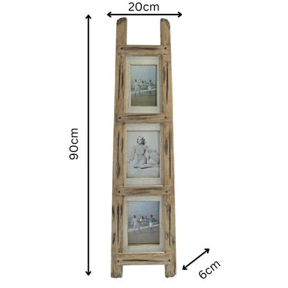 Handcrafted 'Ladder' Floor / Wall 4x6in/5x7in Photoframe 90cm - Image 5