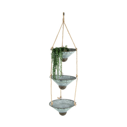 Infinity Triple Hanging Planters w Rope 18x100cm