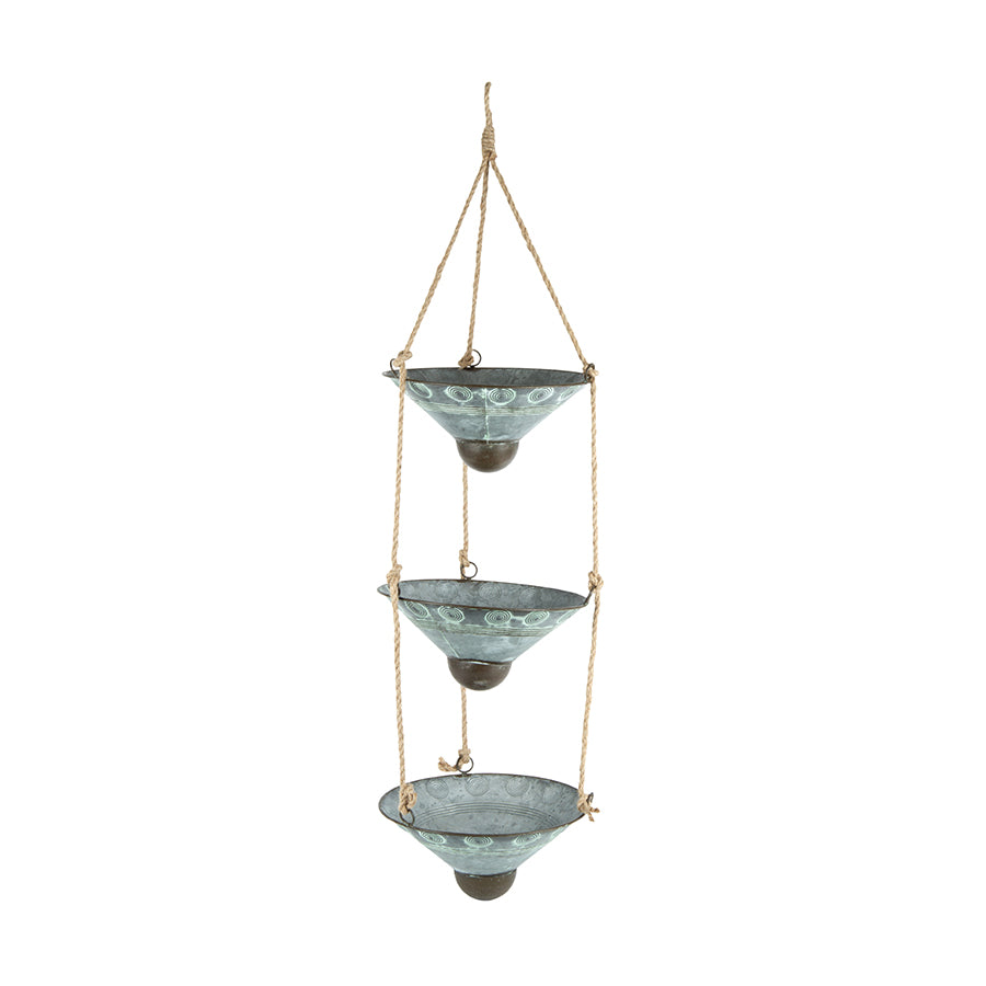 Infinity Triple Hanging Planters w Rope 18x100cm - Image 2