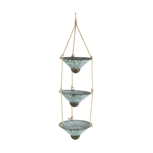 Infinity Triple Hanging Planters w Rope 18x100cm - Image 2