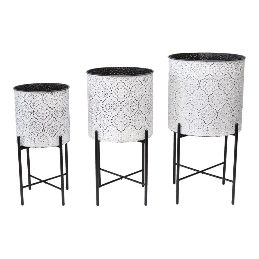 Set 3 Nested French Chic Pot planters on Legs 28x53cm - Image 2