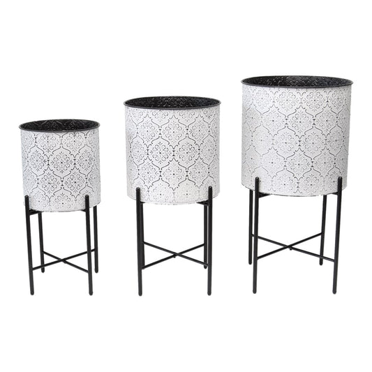 Set 3 Nested French Chic Pot planters on Legs 28x53cm - Image 2