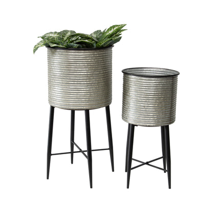 Set 2 Industro Chic Stilted Pot Planters 56cm